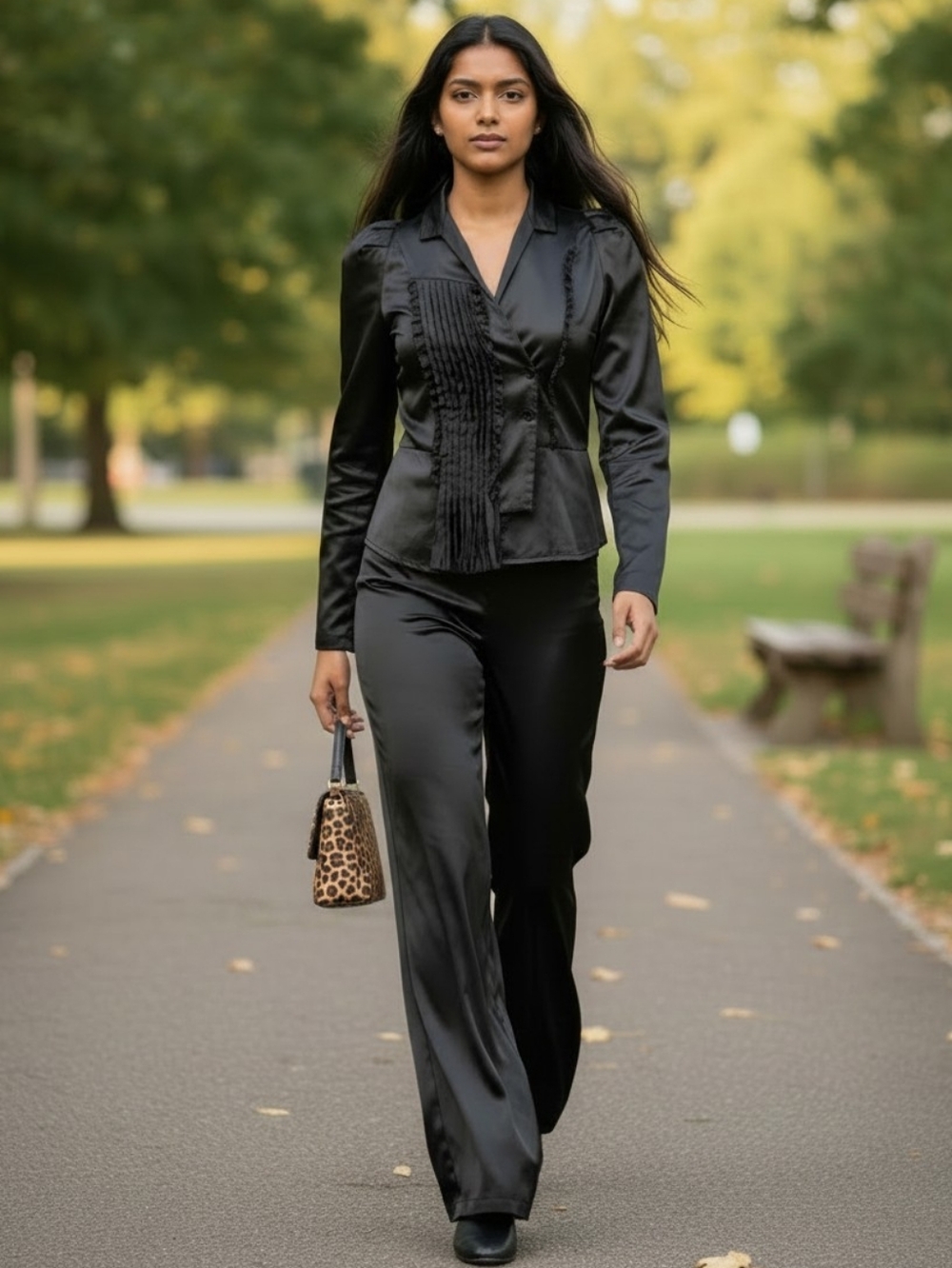 Givenchy Black Silk Blazer Top Ruffled Pleated Crop Asymmetrical Button Size 42